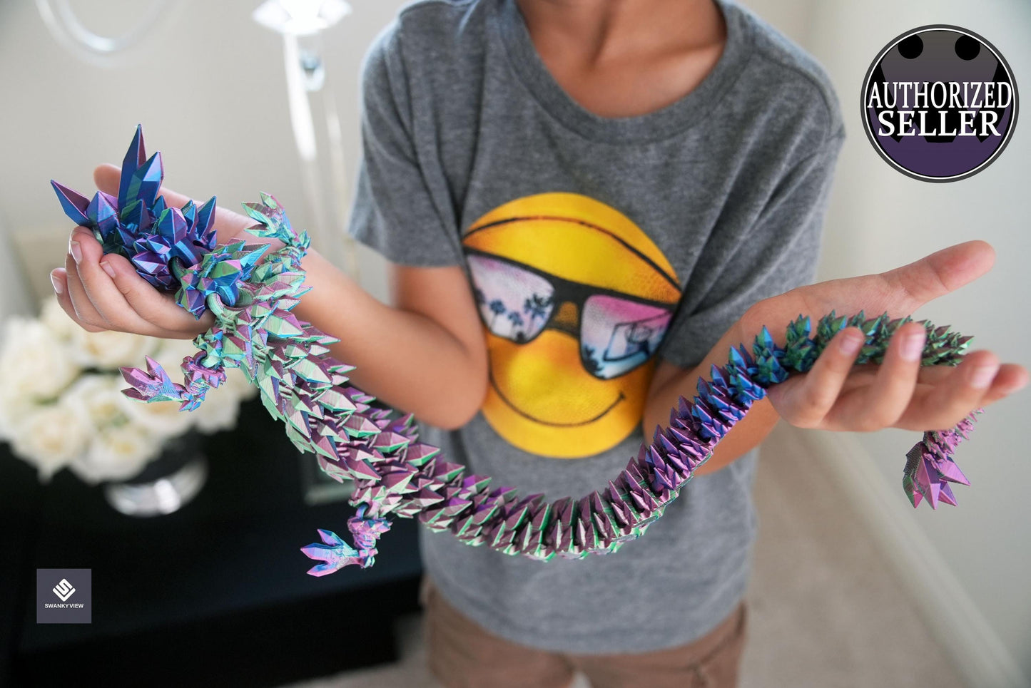 Nephew approved! Nephew holding 24&quot; crystal dragon.